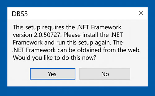 Запрос сторонним приложением на установку .NET Framework 2.0.