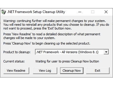 Инструмент для деинсталляции .NET Framework.