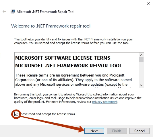 Первый этап работы Repair Tool